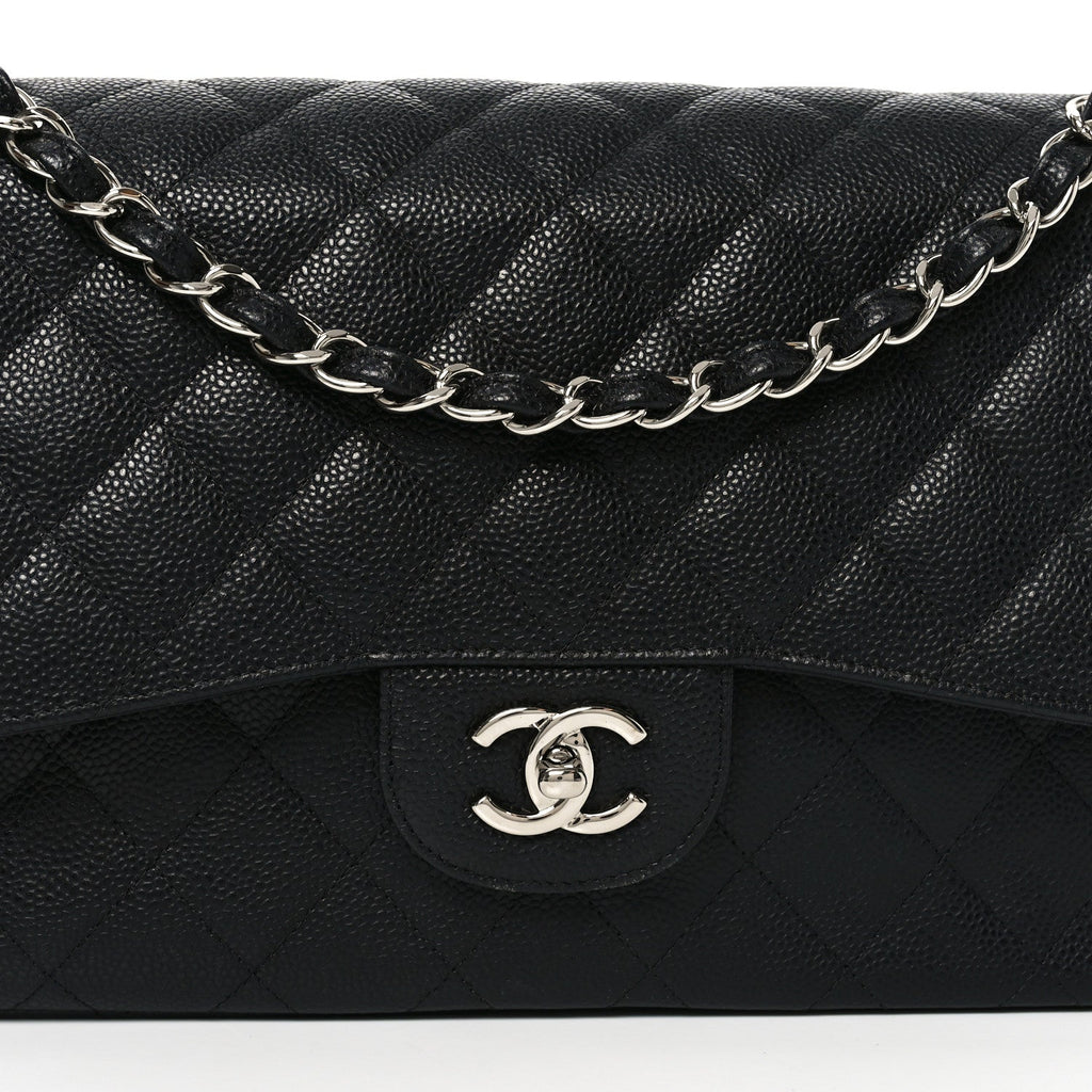 Chanel Caviar Quilted Jumbo Double Flap Black