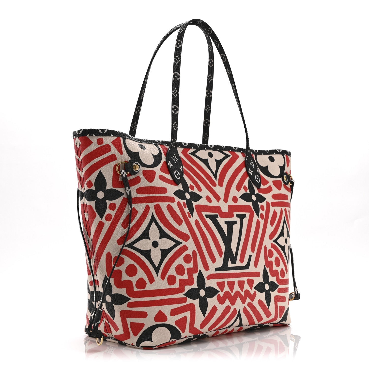 Louis Vuitton Monogram Giant Crafty Neverfull MM Creme Rouge Black