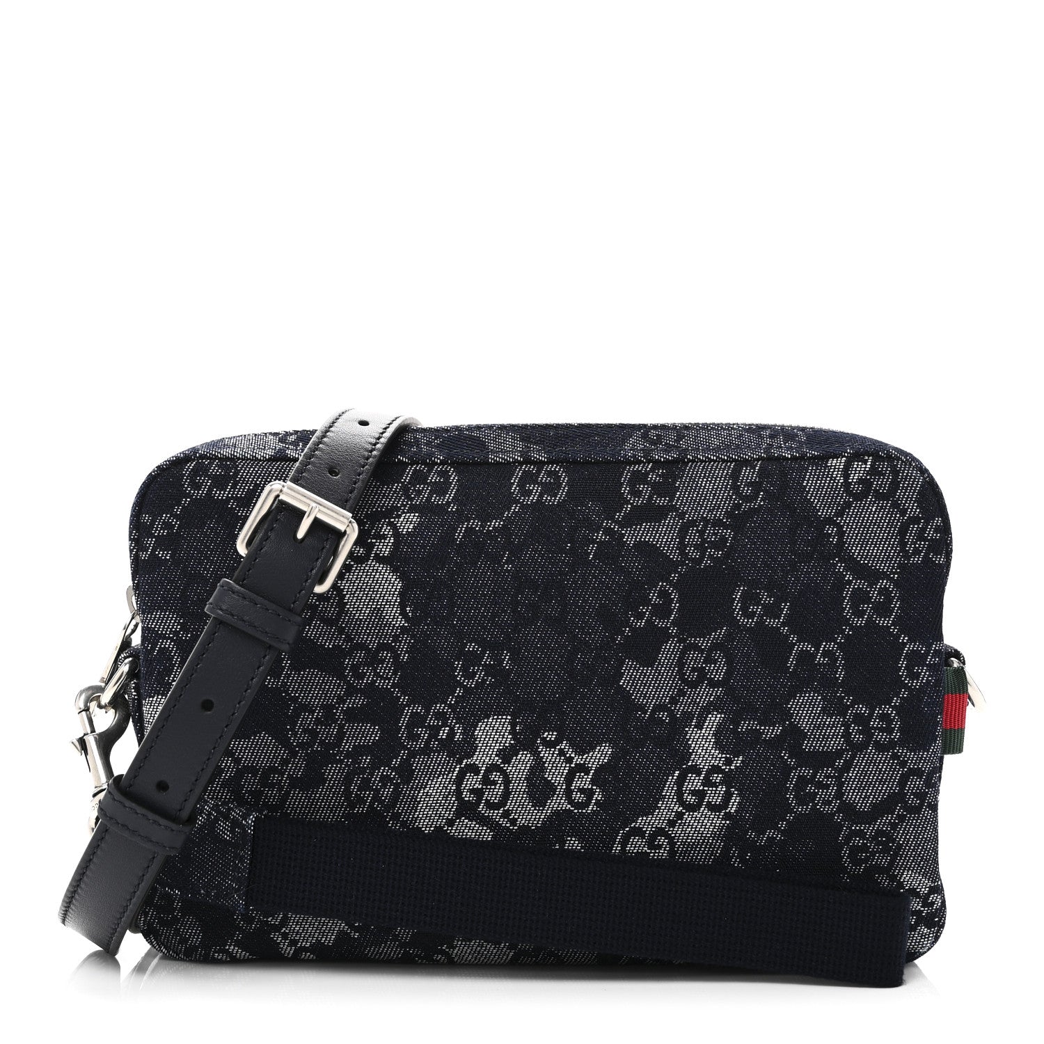 Gucci Denim GG Monogram Camouflage Small Crossbody Bag Blue