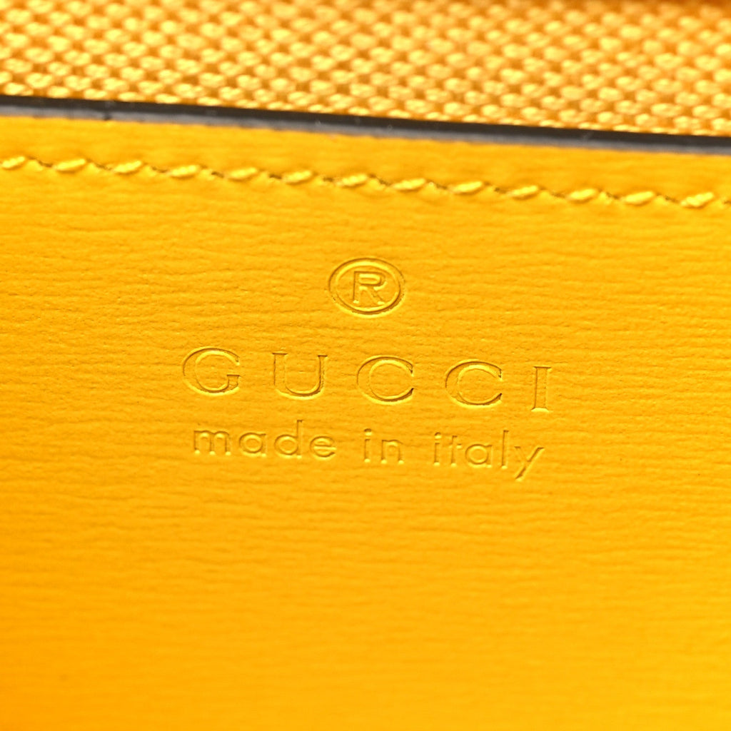 Gucci GG Monogram Scratch Lux Calfskin Mini Luce Shoulder Bag Yellow