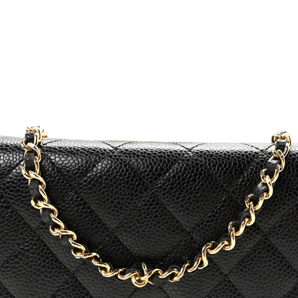 Chanel Caviar Quilted Wallet on Chain WOC Black