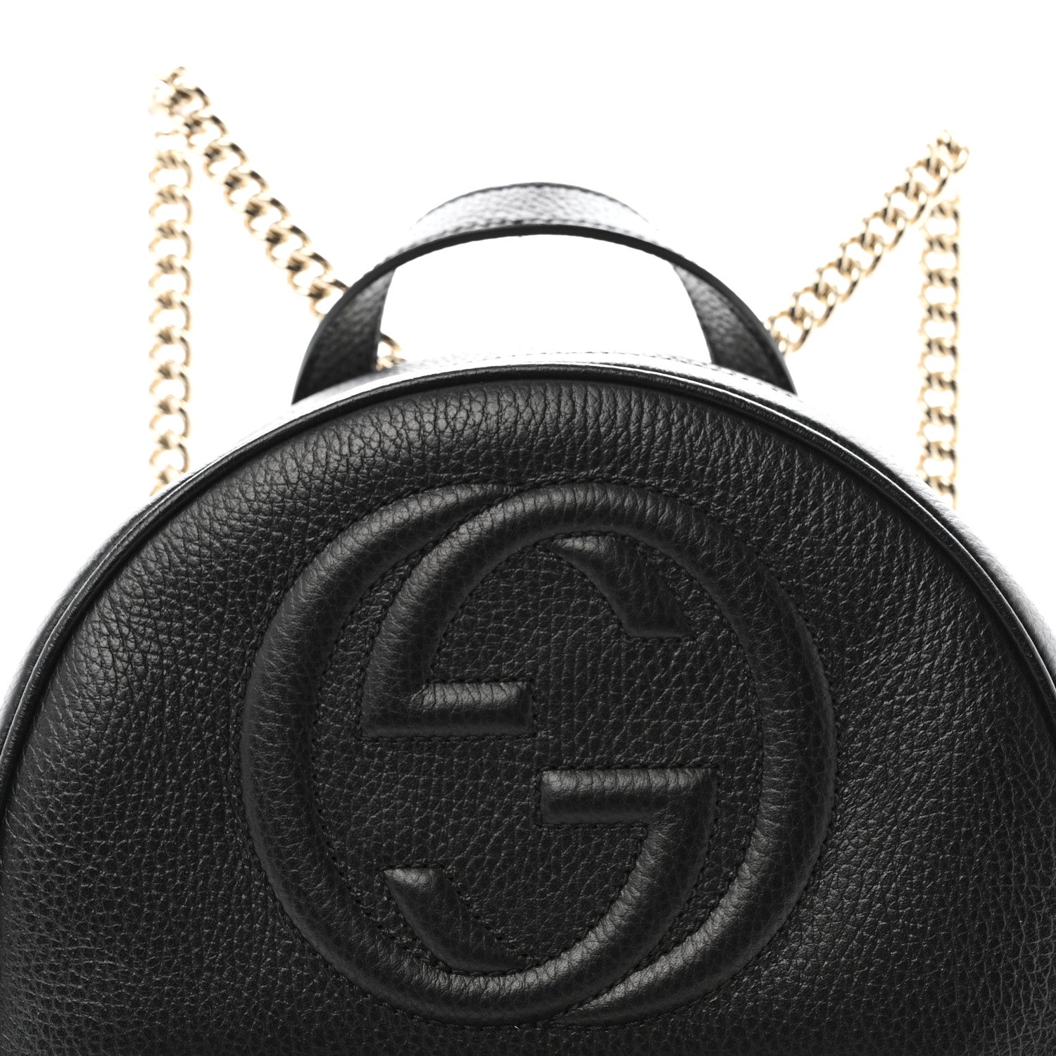 Gucci Pebbled Calfskin Soho Chain Backpack Black