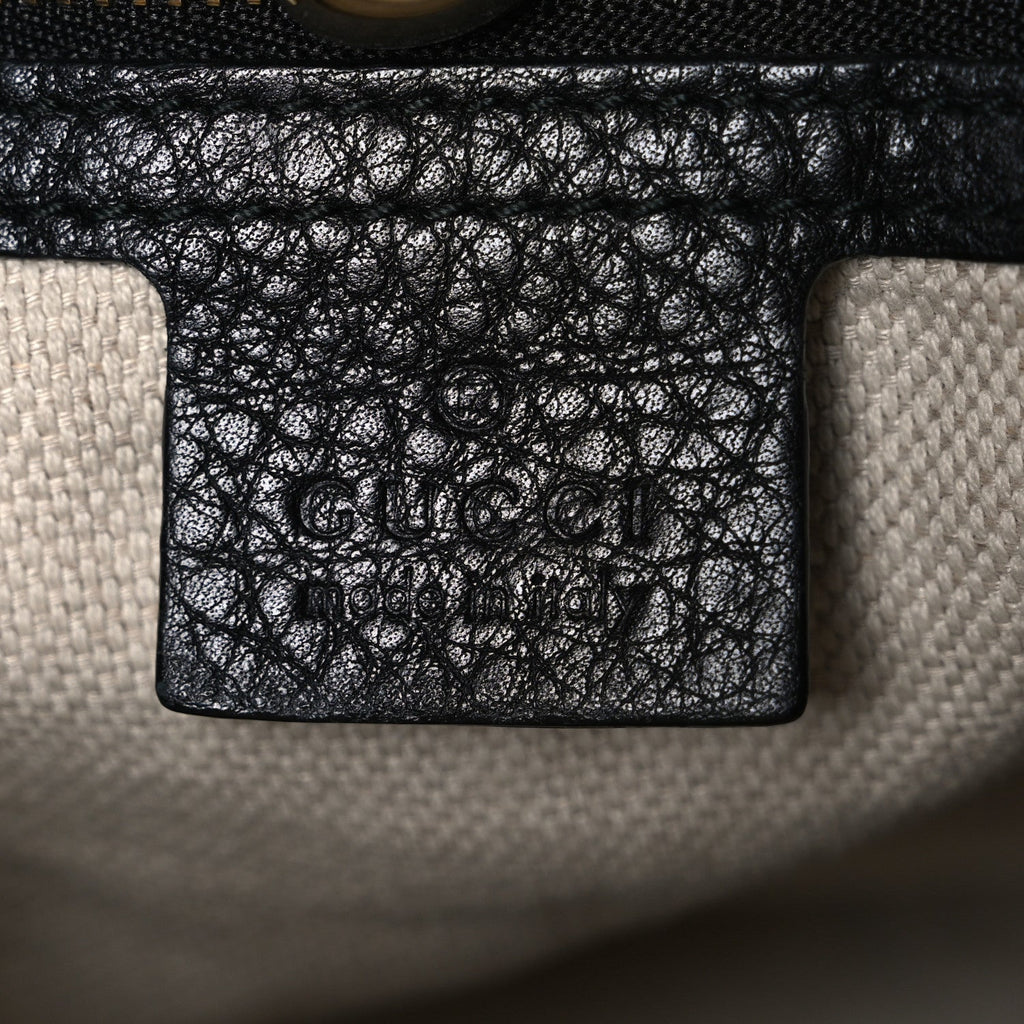 Gucci Pebbled Calfskin Medium Soho Chain Shoulder Bag Black