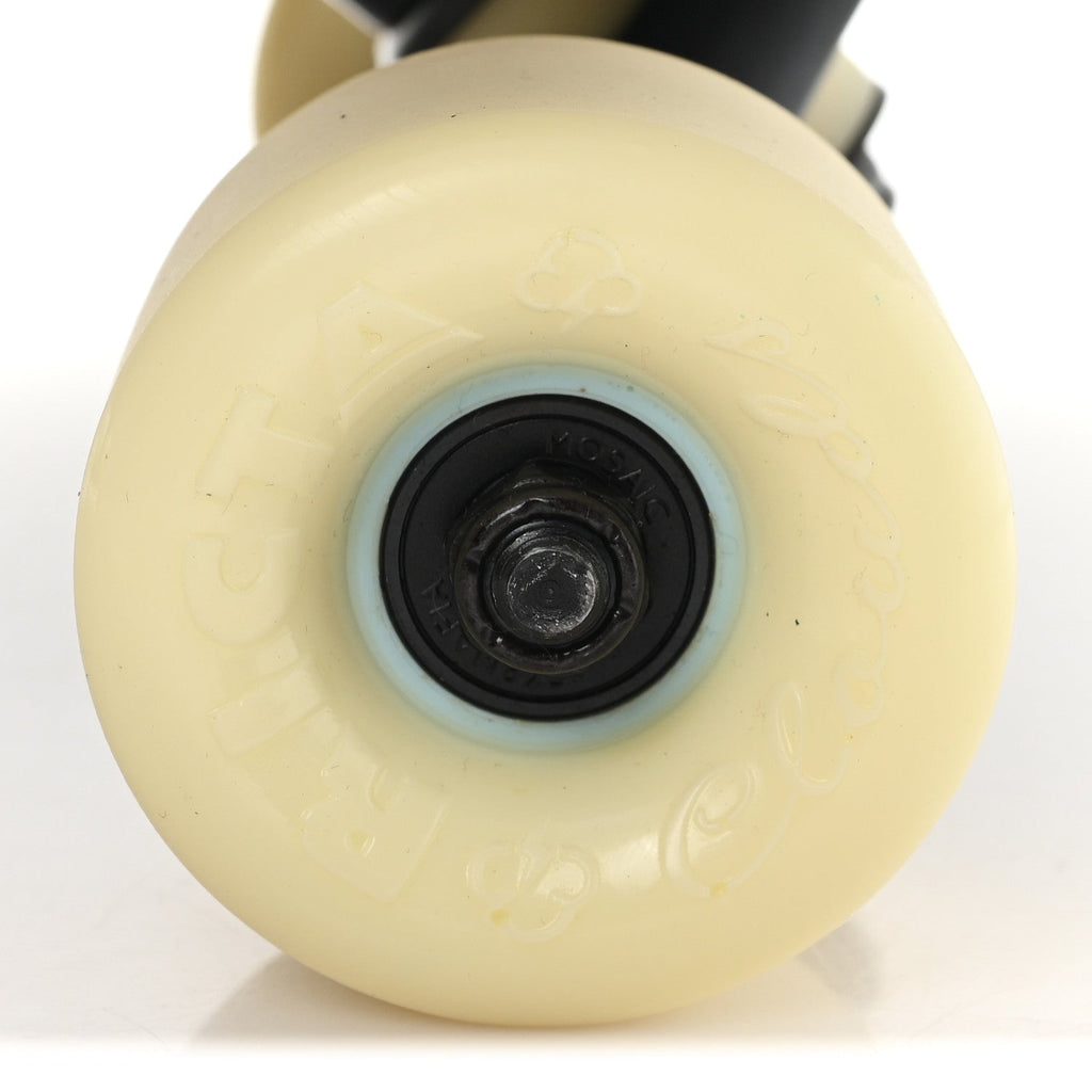 Lacquered Wood Logo Cruiser Skateboard Black Beige