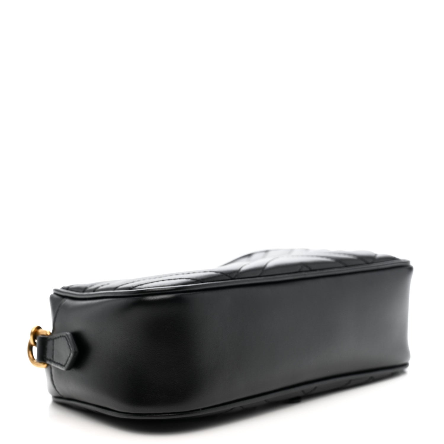 Gucci Calfskin Matelasse Small GG Marmont Chain Shoulder Bag Black
