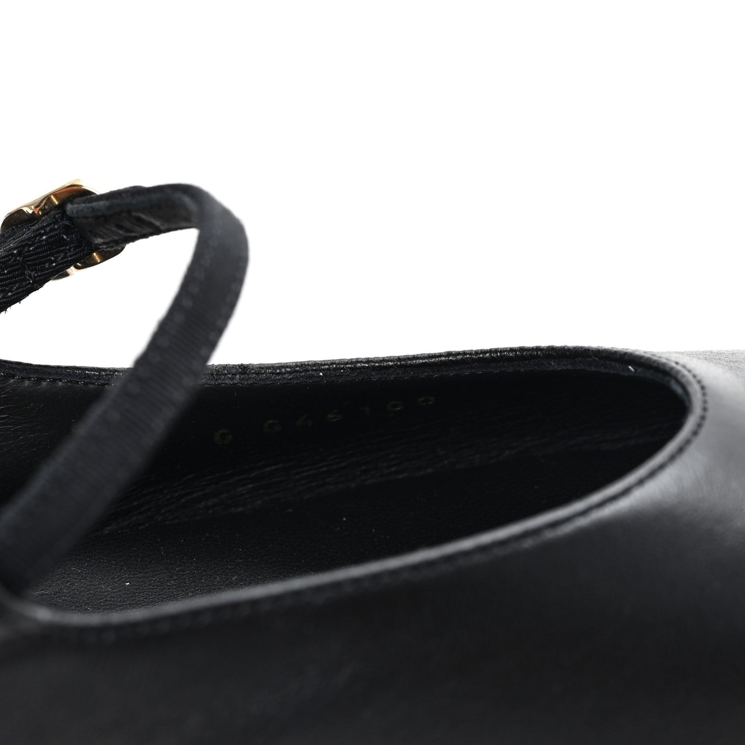 Lambskin Grosgrain Rounded Toe CC Slingback Flats 36.5 Black
