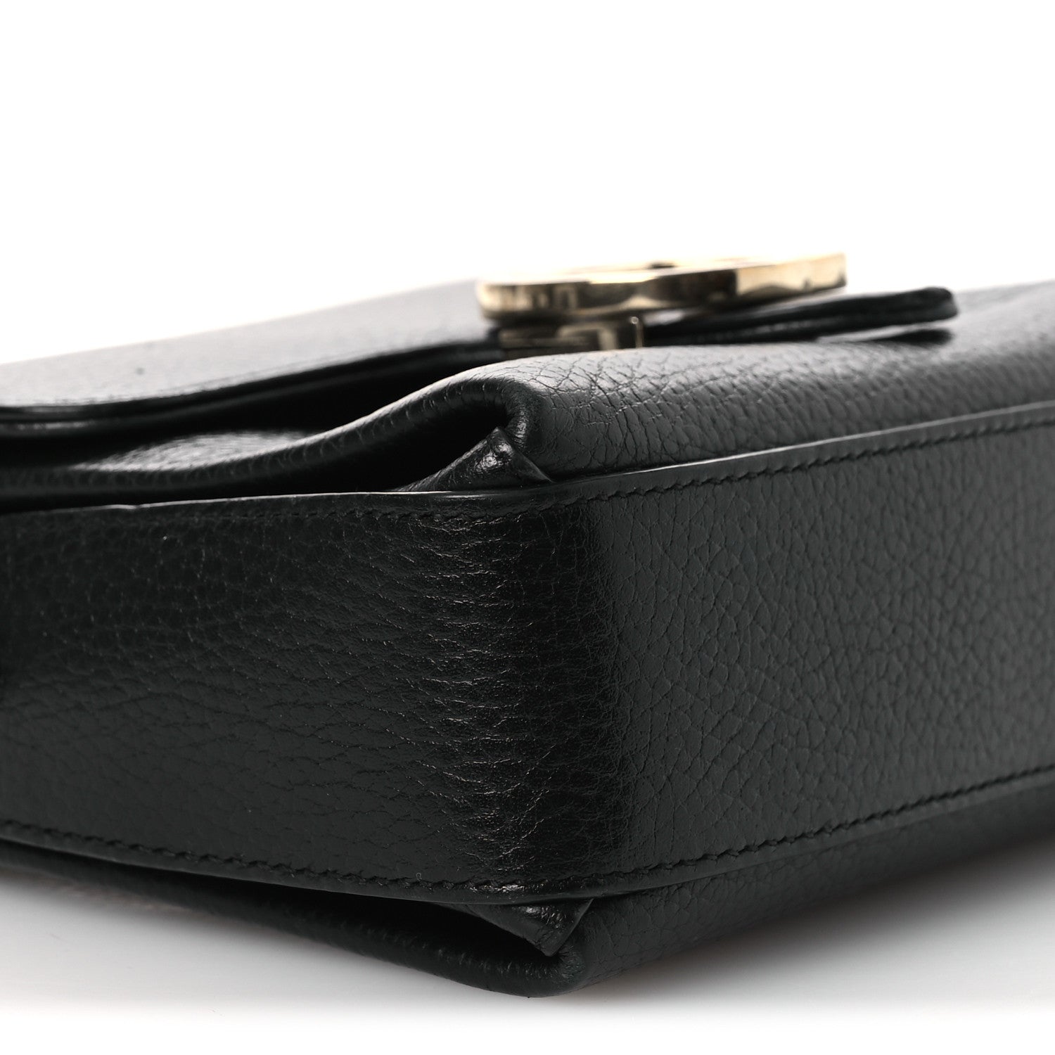 Gucci Dollar Calfskin Interlocking G Crossbody Bag Black
