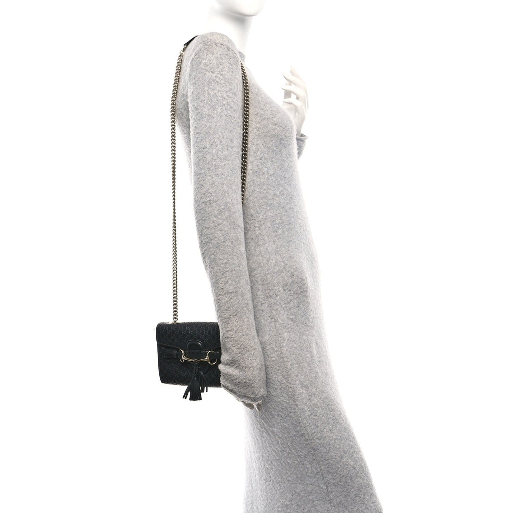 Gucci Microguccissima Mini Emily Chain Shoulder Bag Black