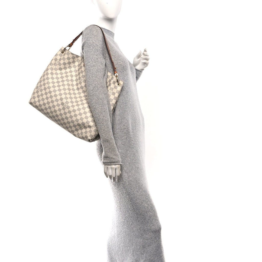 Louis Vuitton Damier Azur Graceful MM Rose Ballerine