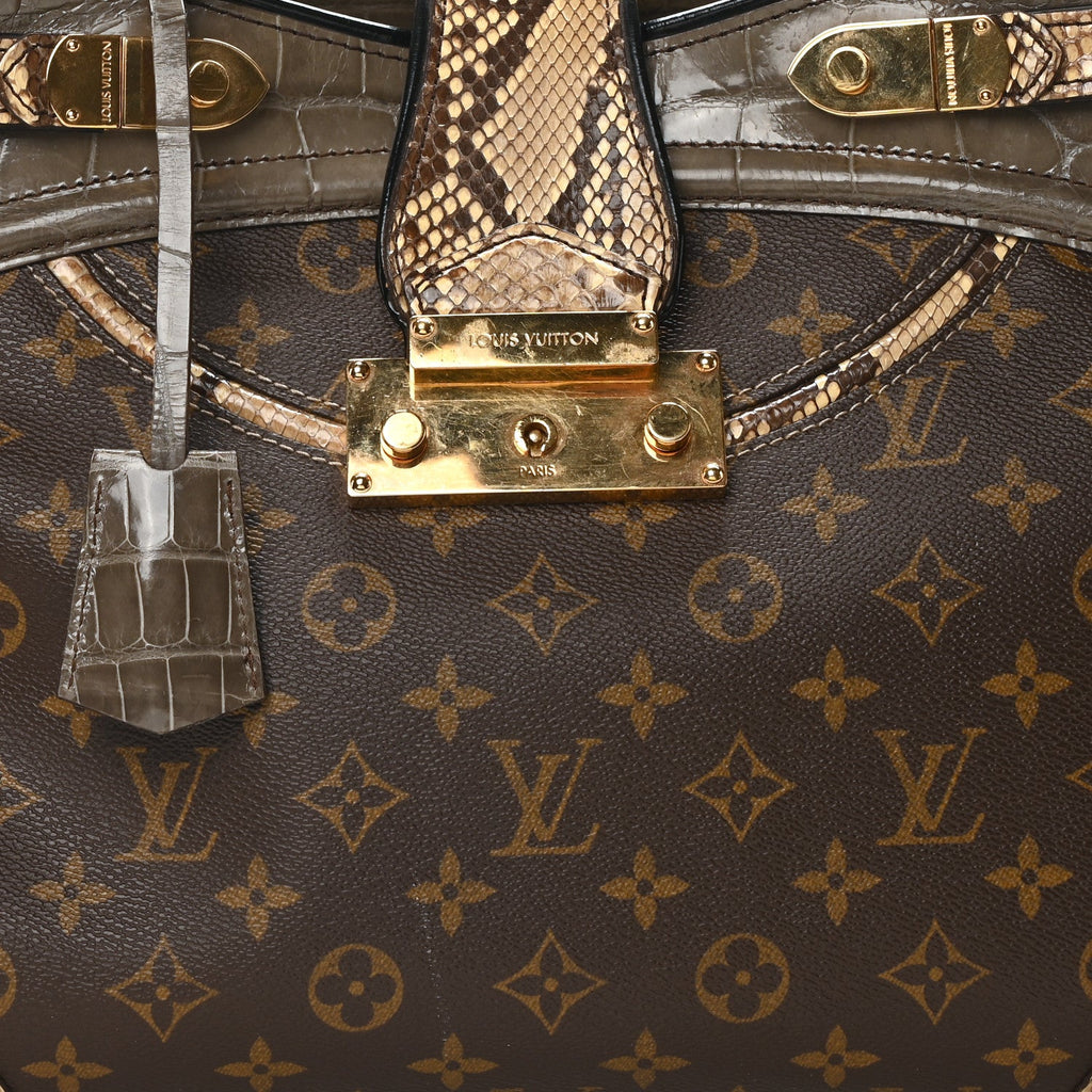 Louis Vuitton Monogram Snakeskin Alligator Monogramissime Exotic Shopper GM Gris