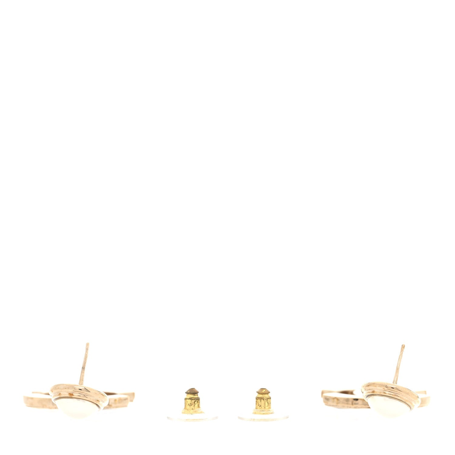 Pearl Enamel CC Drop Earrings Black