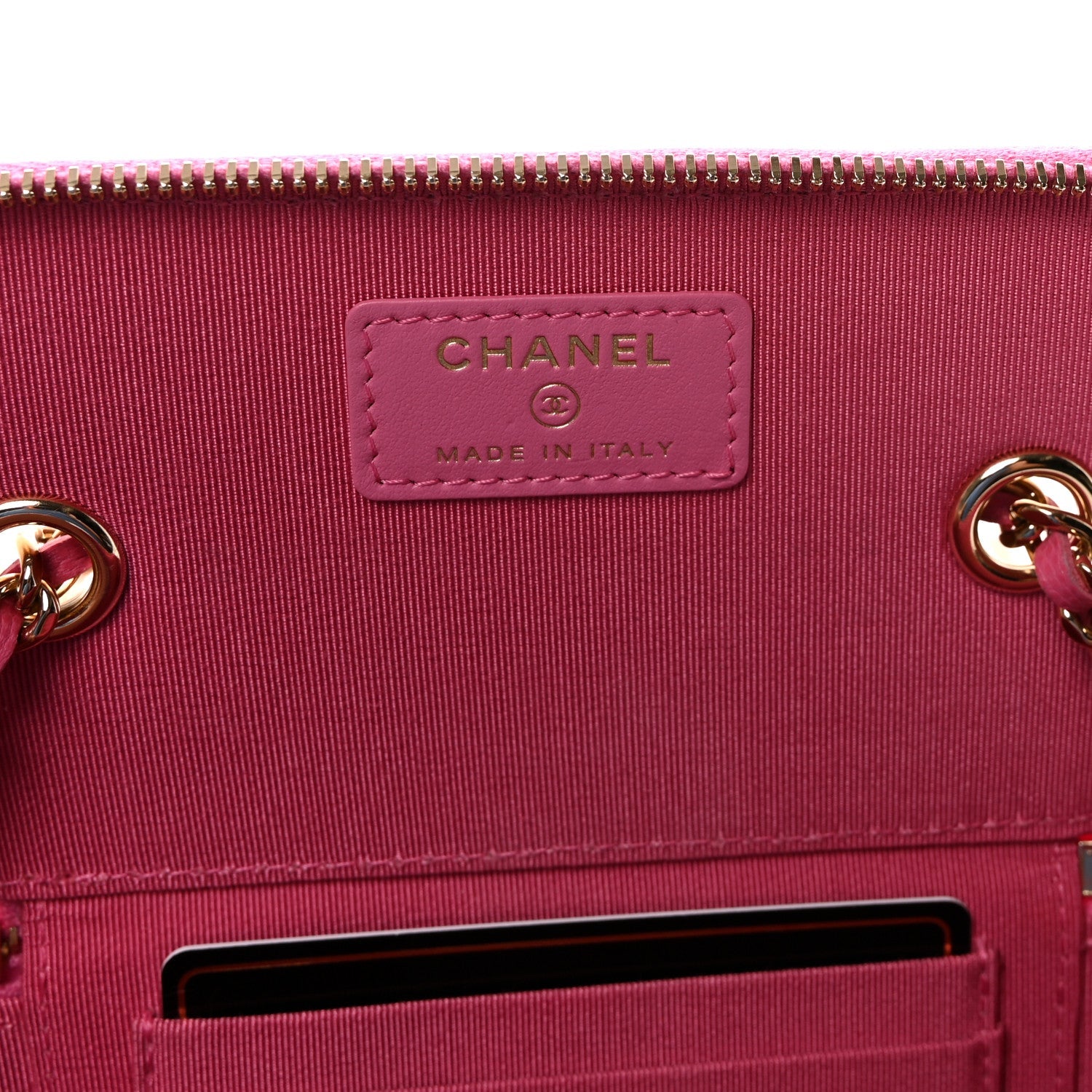 Chanel Caviar Quilted Small Vanity Case With Chain Pink