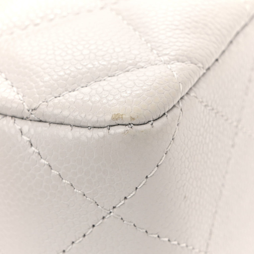 Chanel Caviar Quilted Medium Double Flap Light Grey