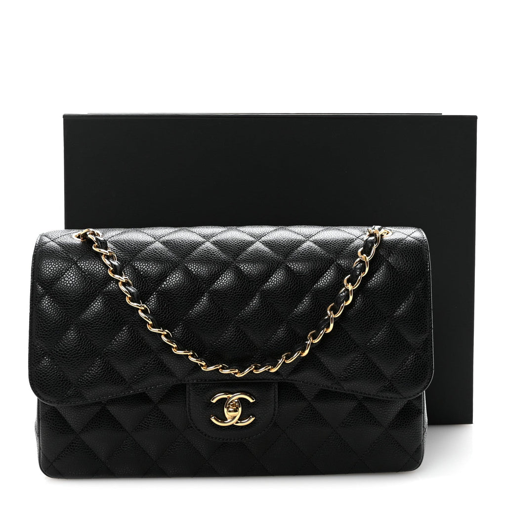 Chanel Caviar Quilted Jumbo Double Flap Black