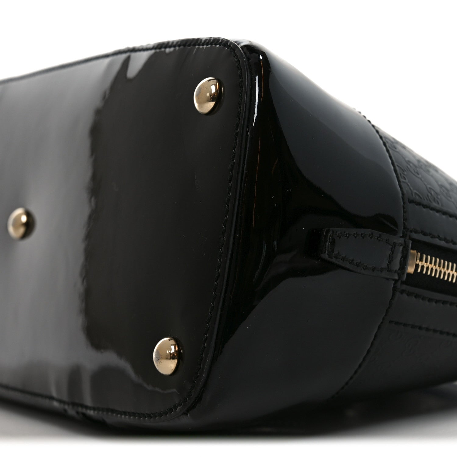 Gucci Patent Microguccissima Small Nice Top Handle Dome Bag Black
