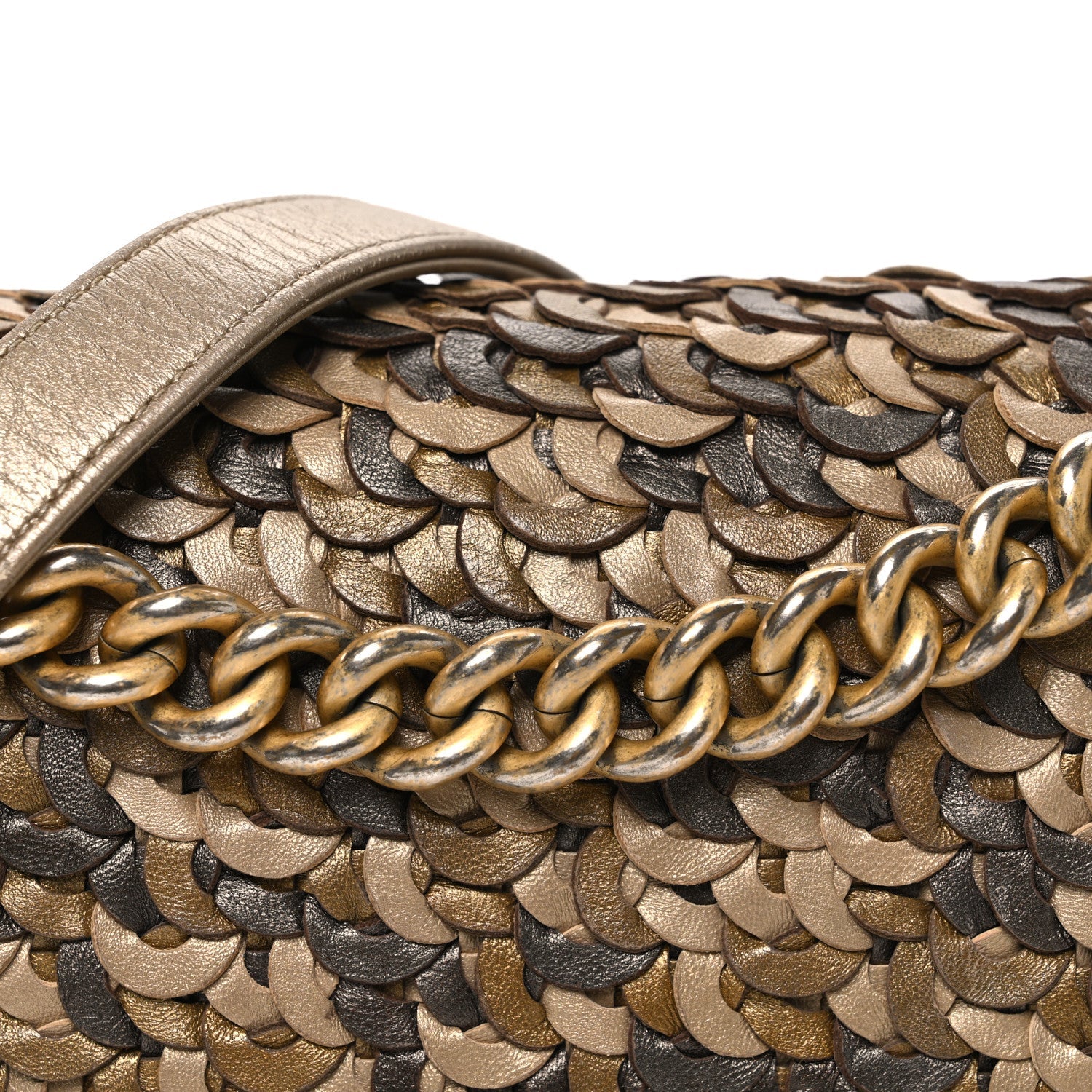 Chanel Metallic Lambskin Medium Scaled Boy Flap Gold