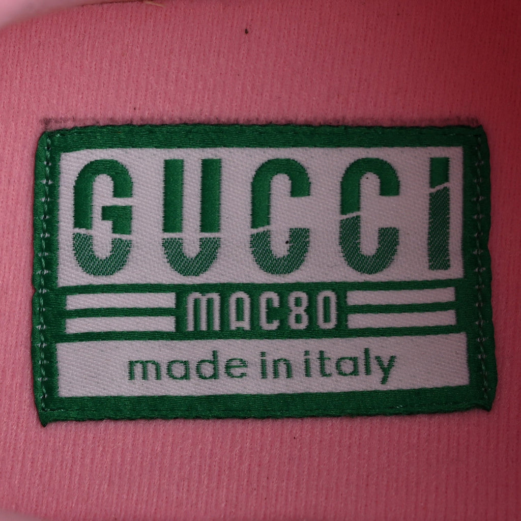 Gucci Dali Soft Calfskin Womens Mac80 Sneakers 38.5 Off White Grey Sky Light Rose