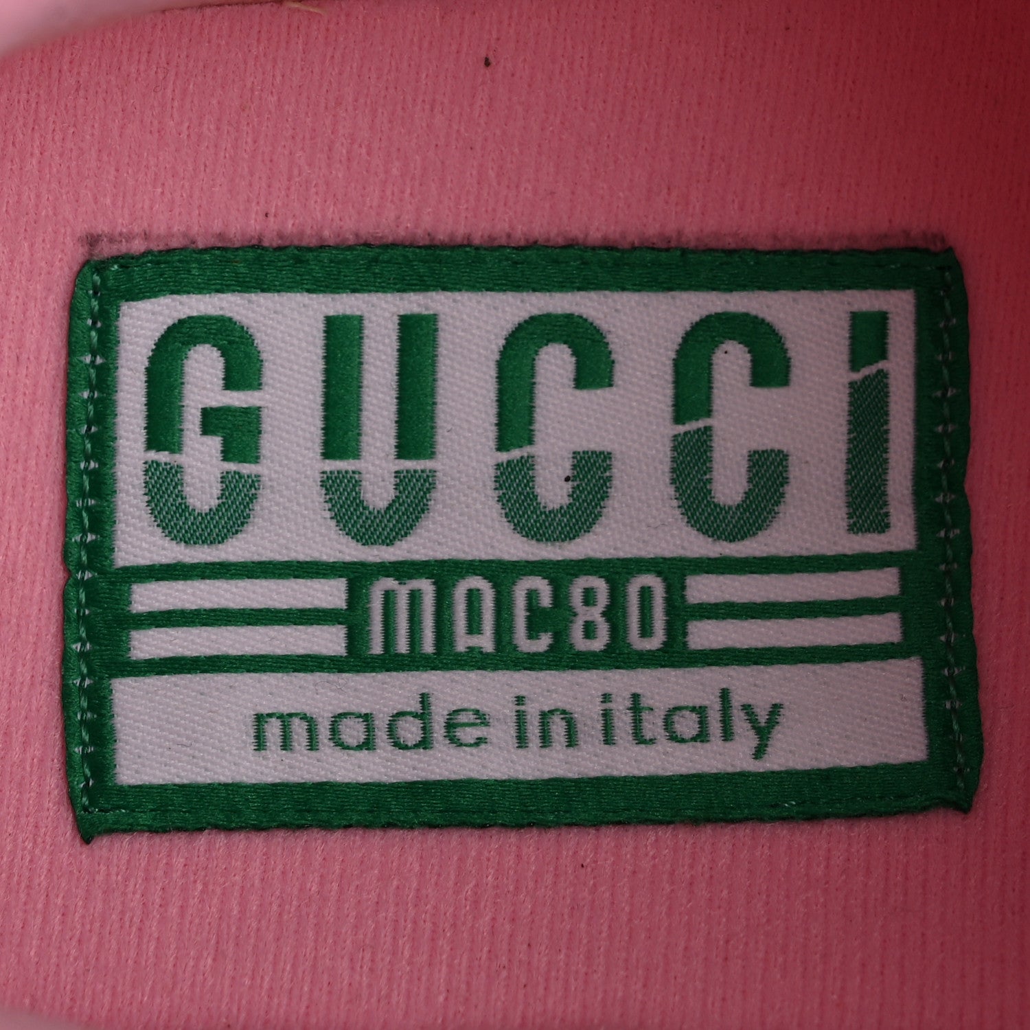 Gucci Dali Soft Calfskin Womens Mac80 Sneakers 38.5 Off White Grey Sky Light Rose