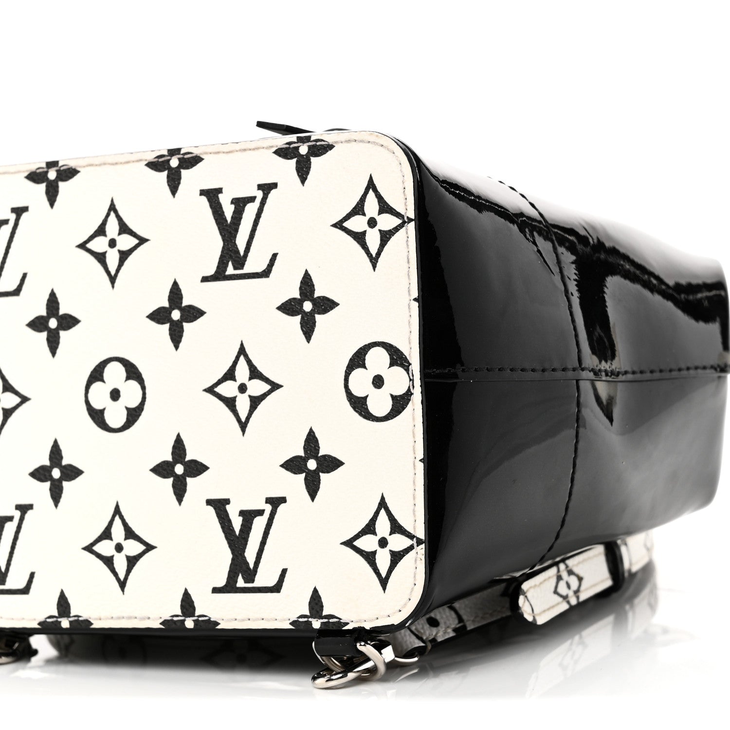 Louis Vuitton Patent Monogram Hot Springs Backpack Black White