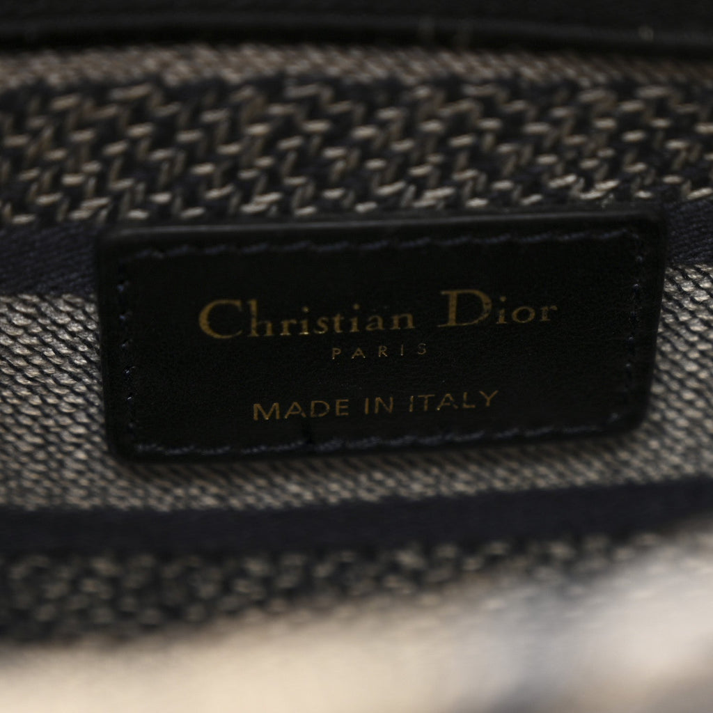 Christian Dior Canvas Embroidered Jardin Magique Medium Lady D-Lite Denim Multicolor