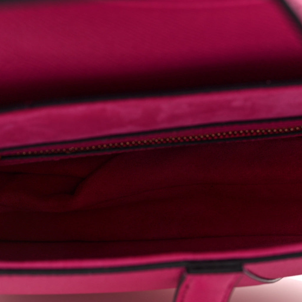 Christian Dior Grained Calfskin Saddle Bag With Strap Fuchsia