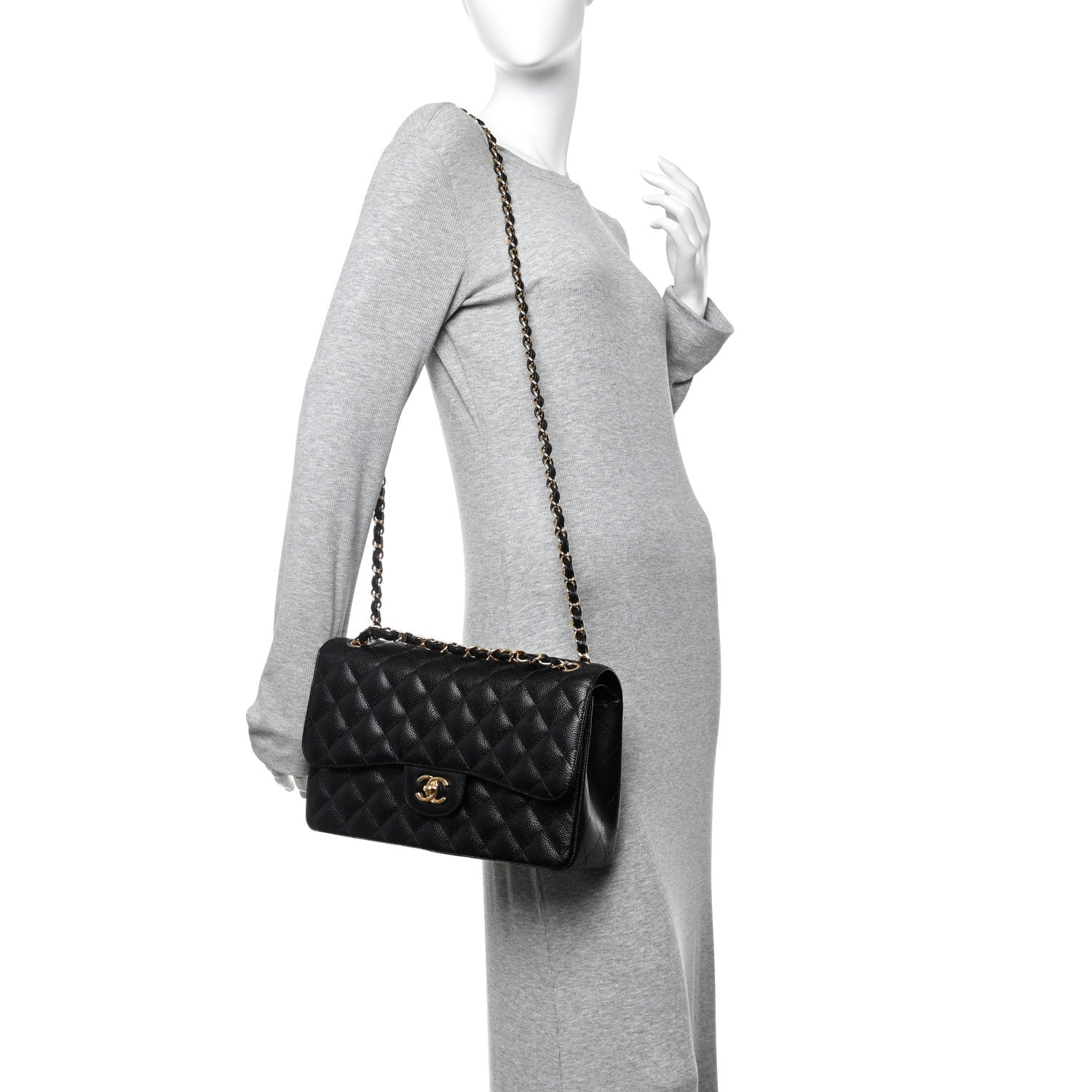 Chanel Caviar Quilted Jumbo Double Flap Black