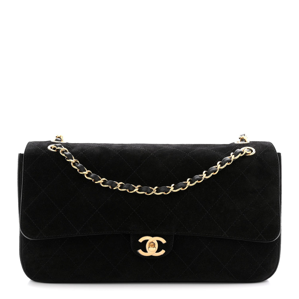 Chanel Suede Calfskin Small Souplissimo Maxi Flap Black