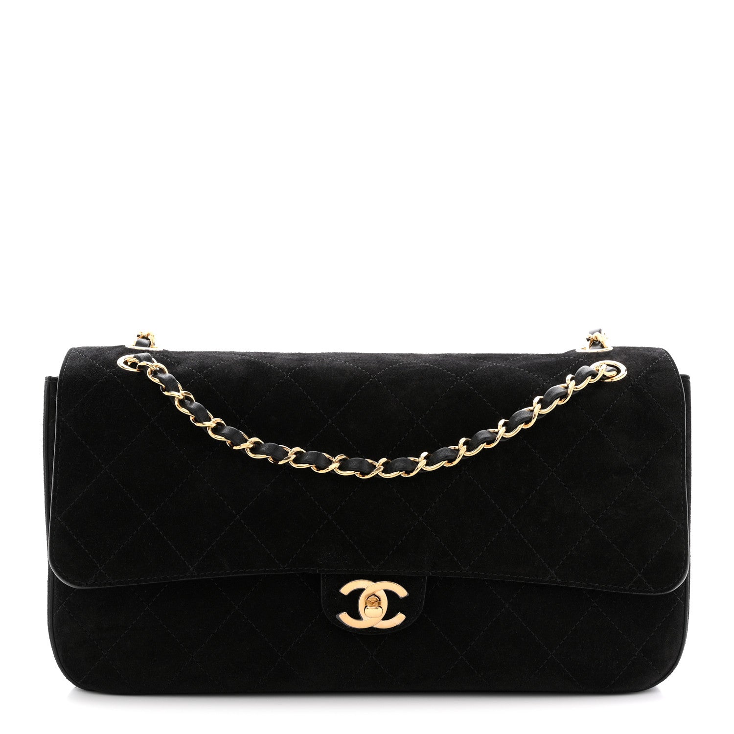 Chanel Suede Calfskin Small Souplissimo Maxi Flap Black