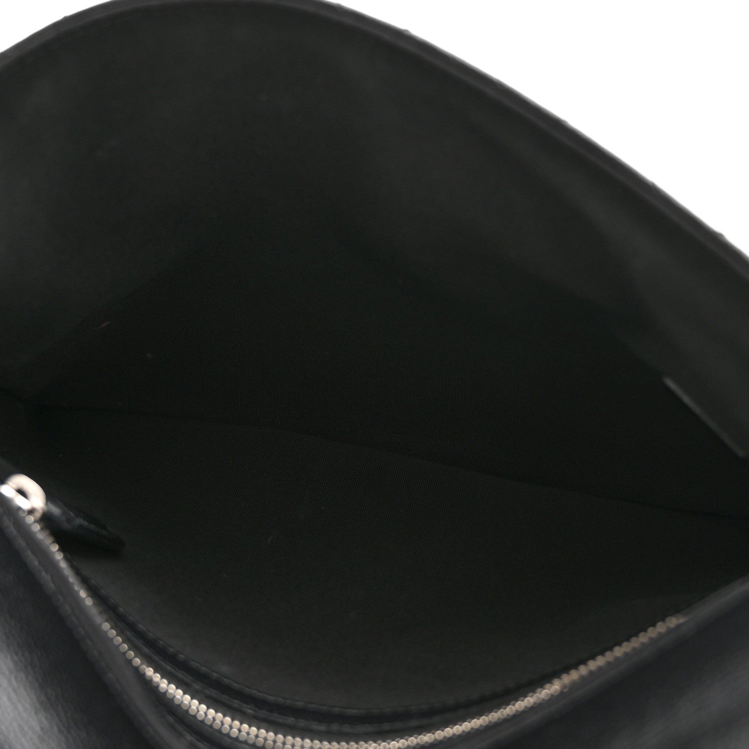 Grained Calfskin Quilted CC Box Pouch Black