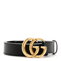 Gucci Calfskin Double G 30mm Belt 80 32 Black