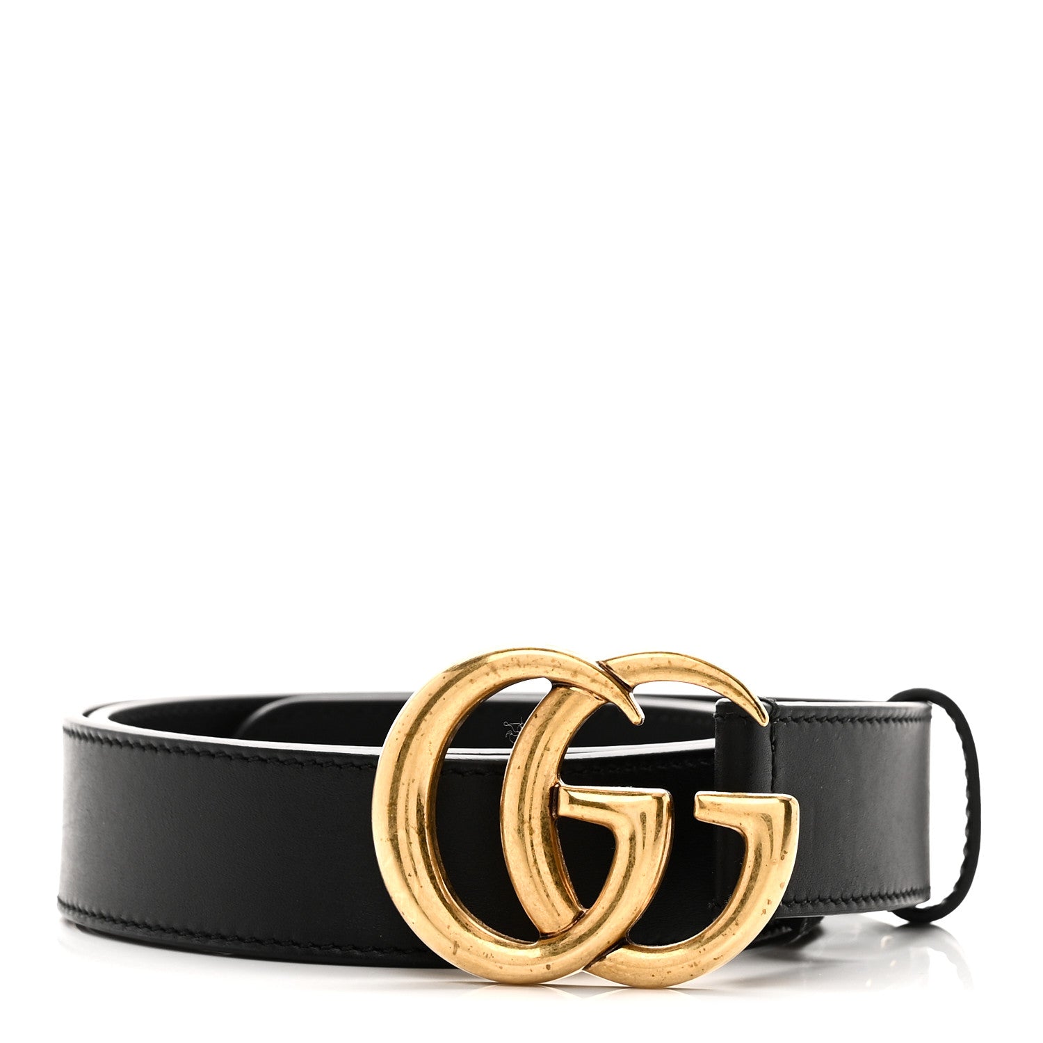 Gucci Calfskin Double G 30mm Belt 80 32 Black
