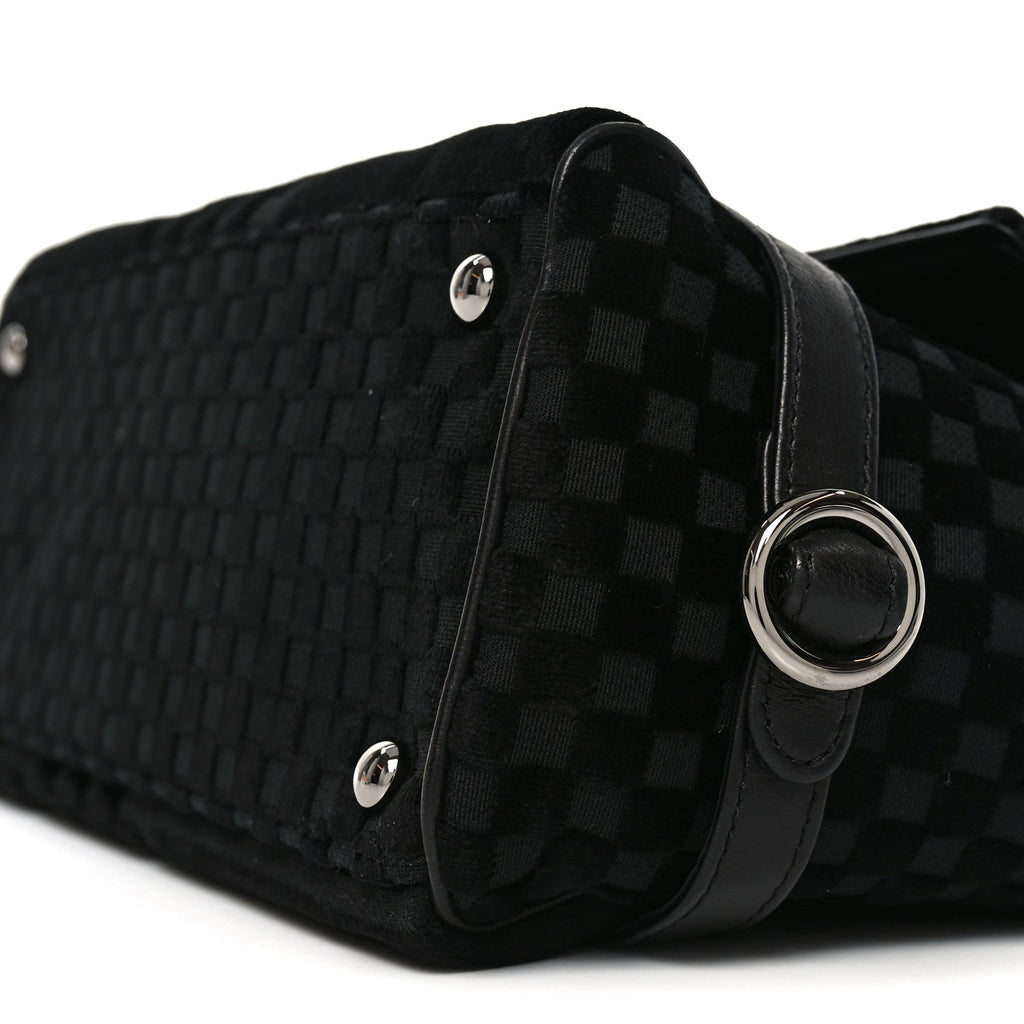 Chanel Velvet Checkered Flap Bag Black