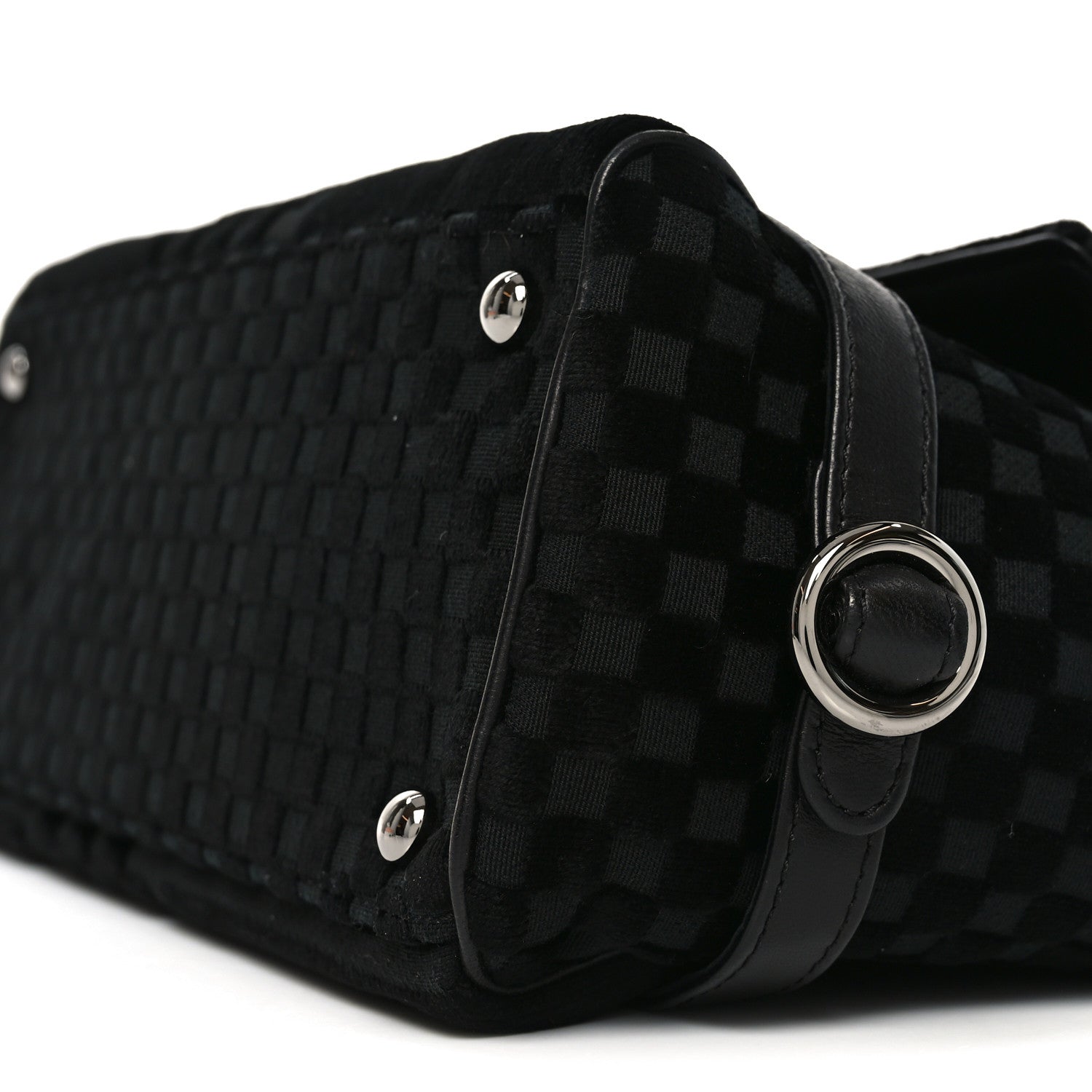 Chanel Velvet Checkered Flap Bag Black