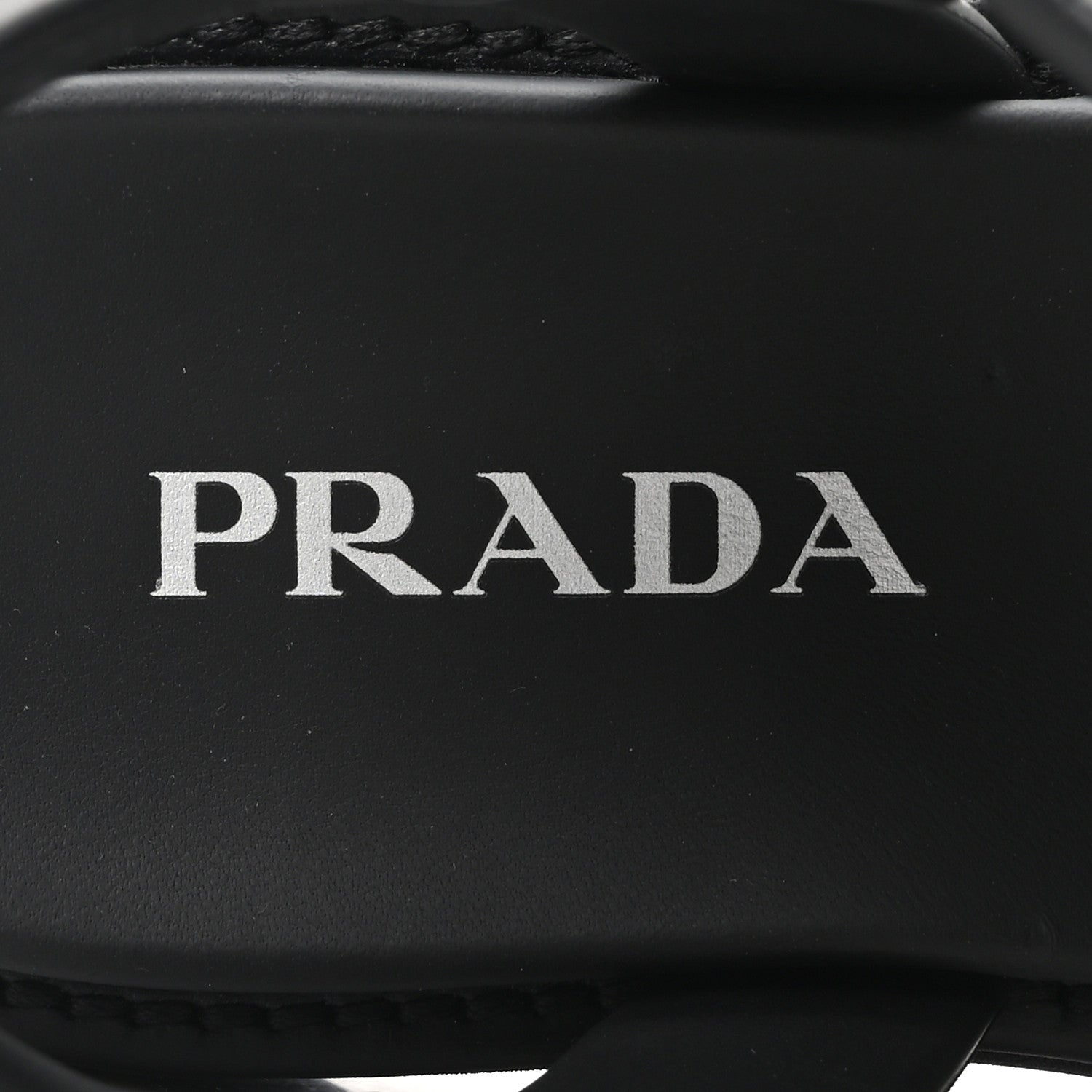 Prada Foam Rubber Metal Triangle Logo Soft Cage Women Sandals 40 Black
