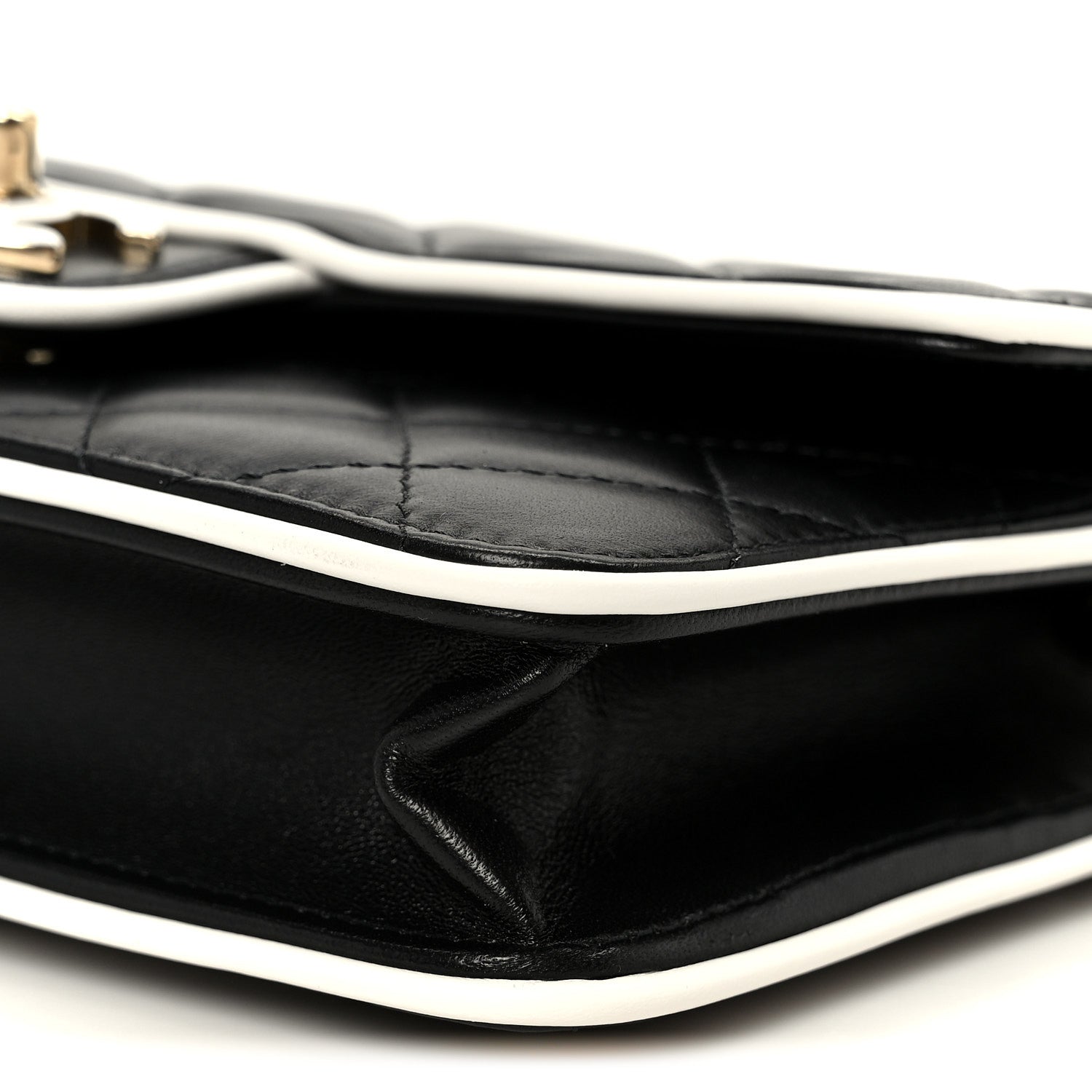 Chanel Lambskin Quilted Resin CC Mini Flap Bag Black White