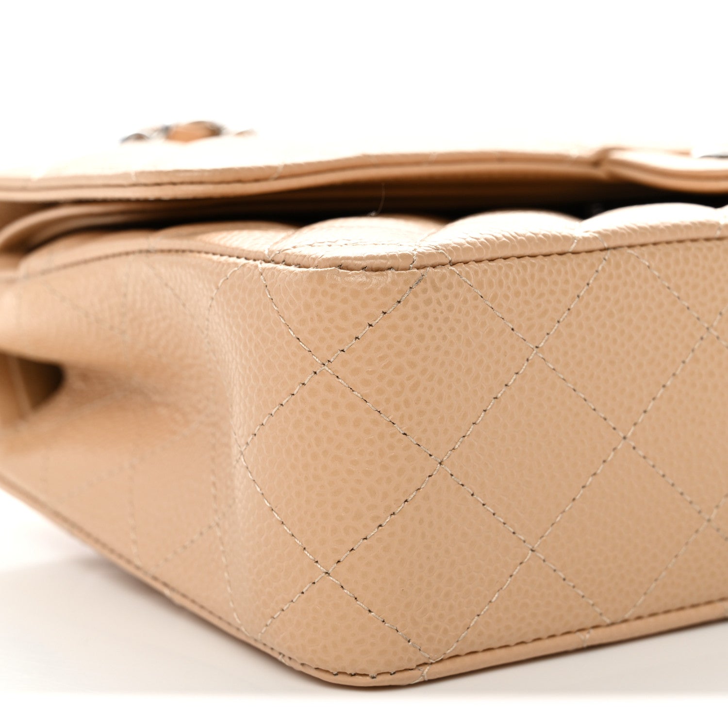 Chanel Caviar Quilted Medium Double Flap Beige