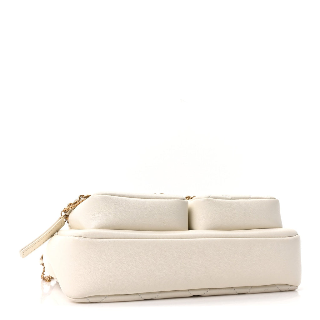 Chanel Calfskin Quilted Small Camera Case White