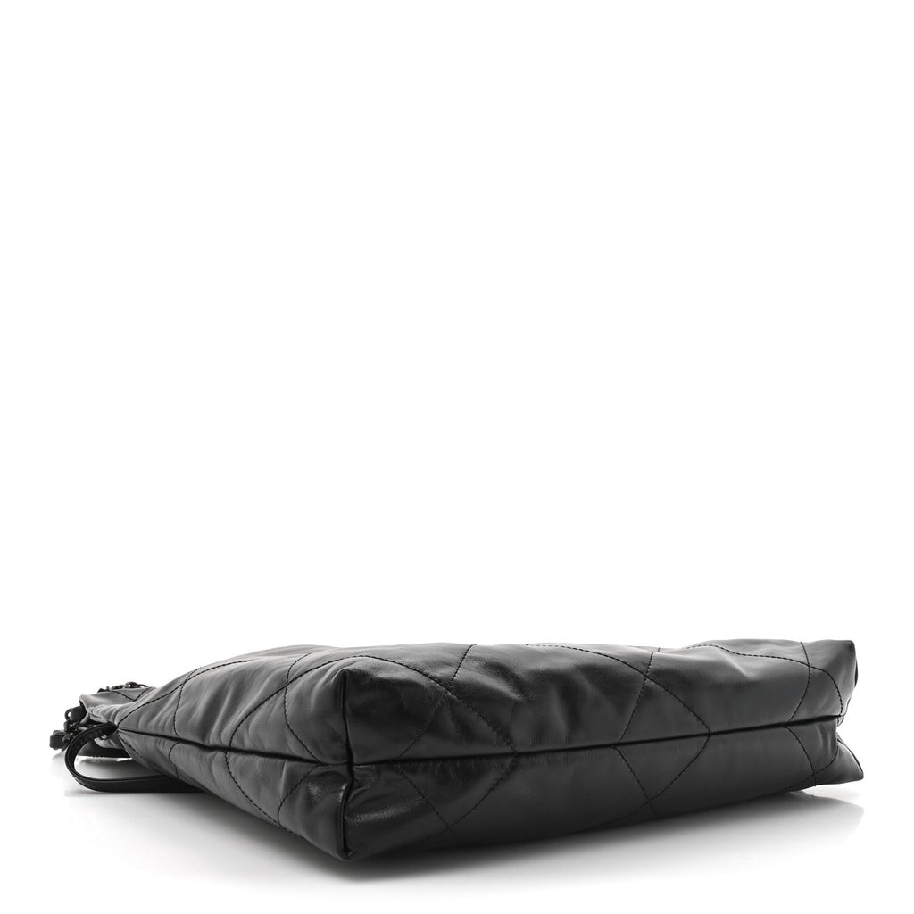 Chanel Shiny Calfskin Quilted Small Chanel 22 So Black