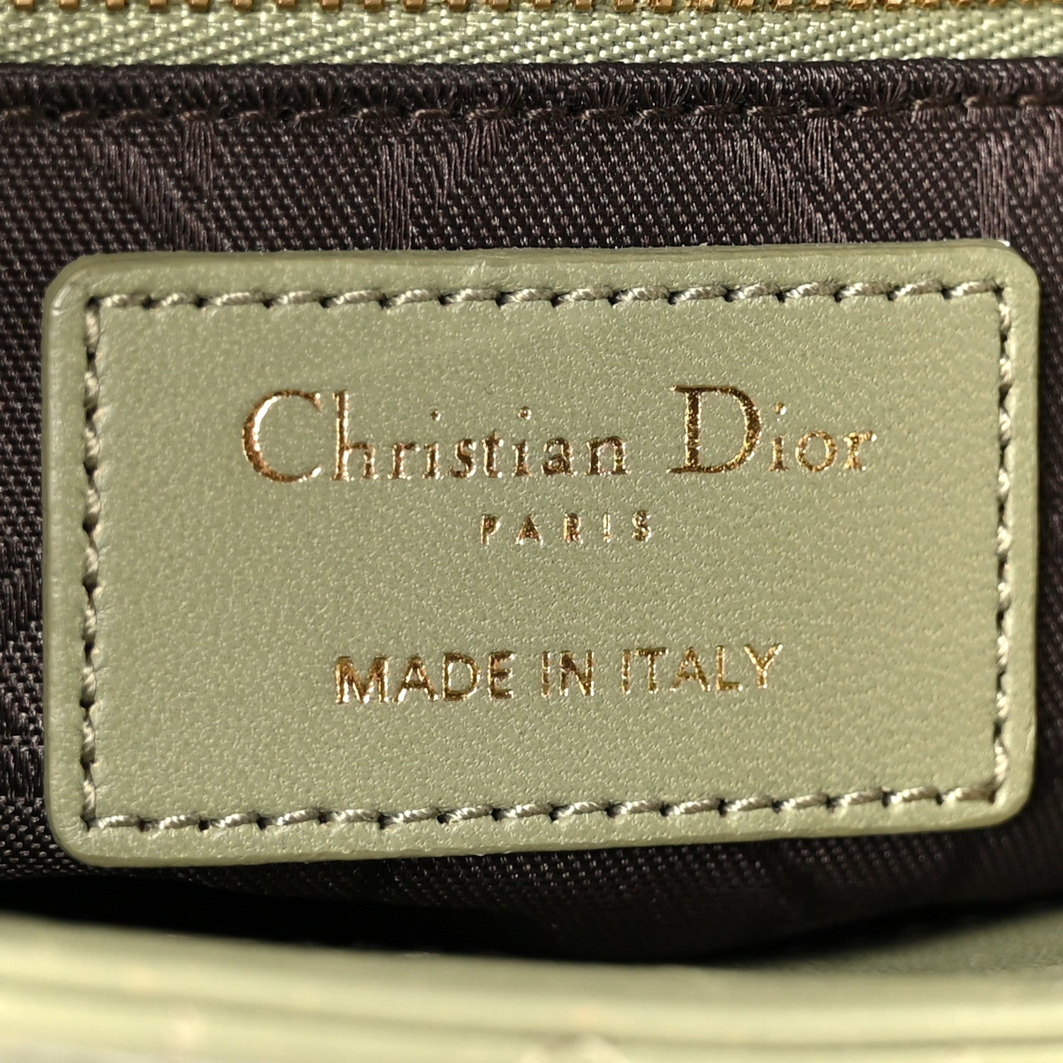 Christian Dior Lambskin Cannage Small My ABCDior Lady Dior Peyote Green