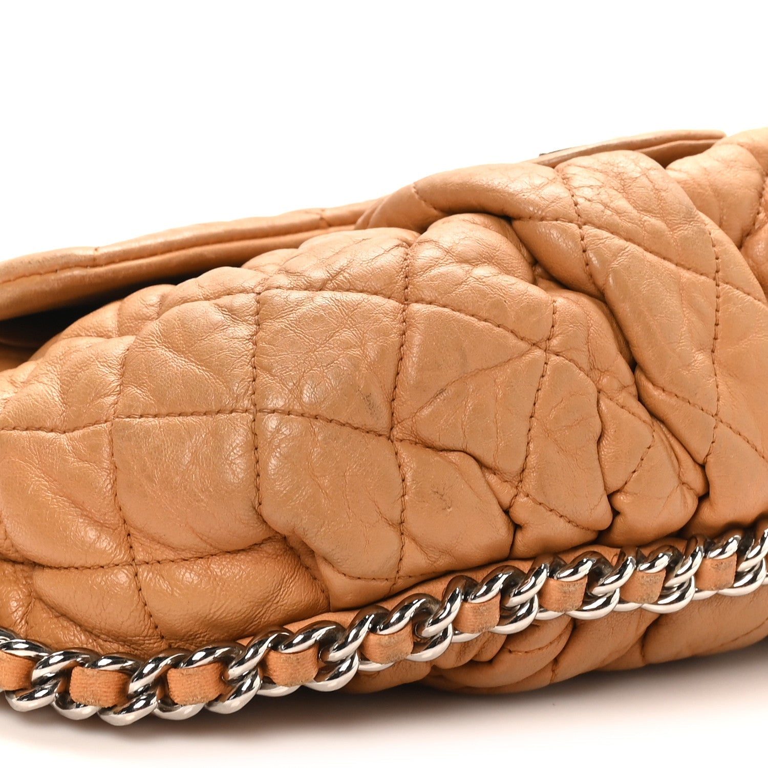 Chanel Washed Lambskin Medium Chain Around Messenger Brown