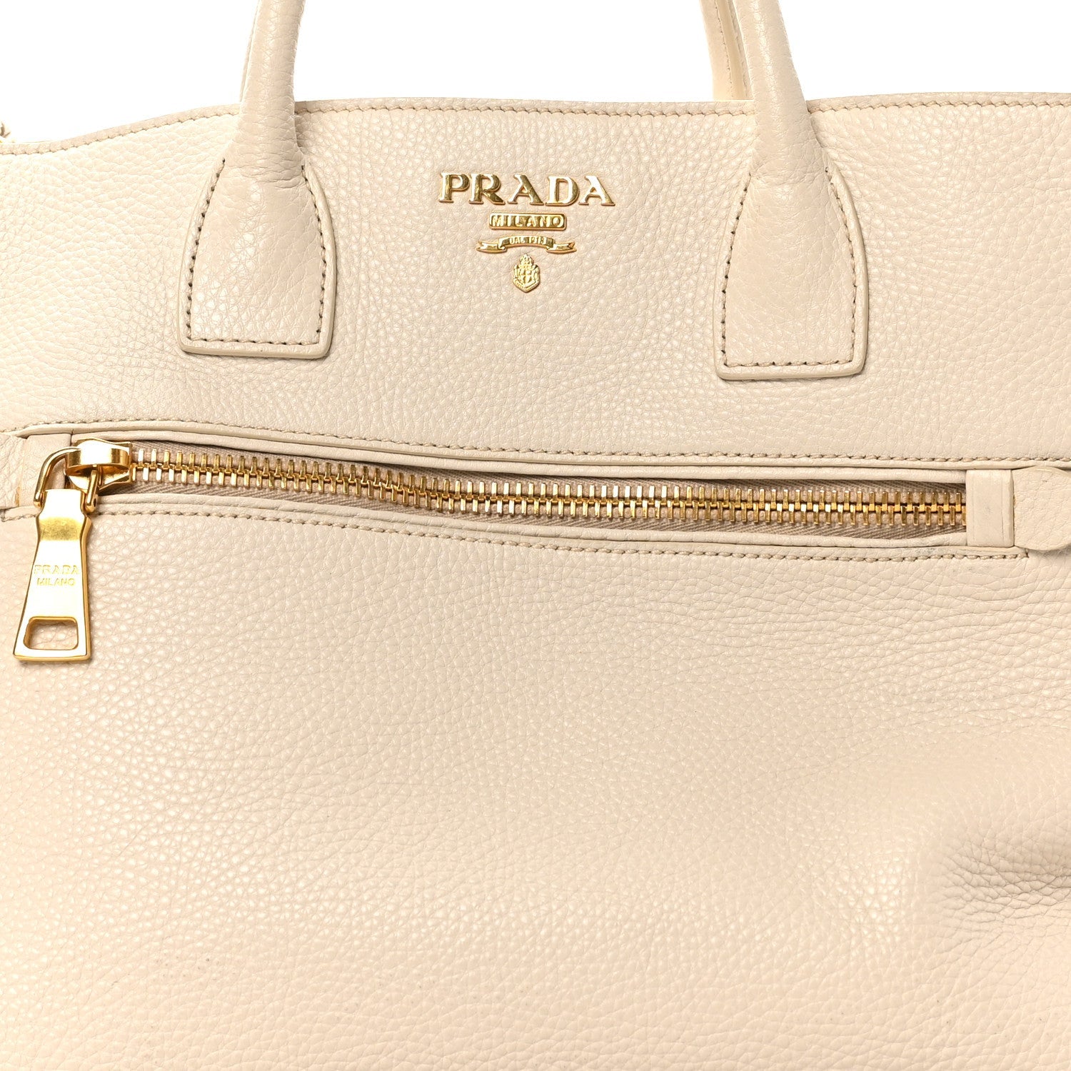 Prada Vitello Daino Top Handle Tote Talco