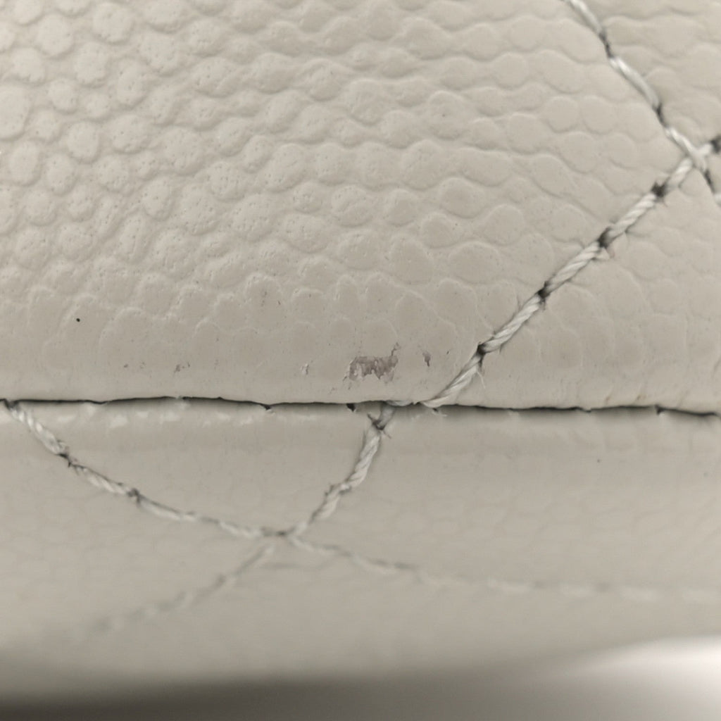 Chanel Caviar Quilted Classic Clutch With Chain Light Grey