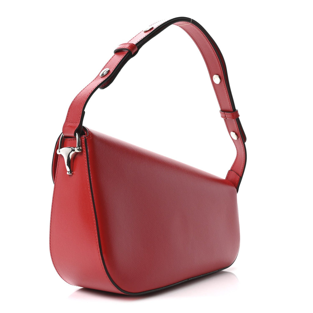 Gucci Demetra Small Horsebit 1955 Asymmetric Shoulder Bag New Cherry Red