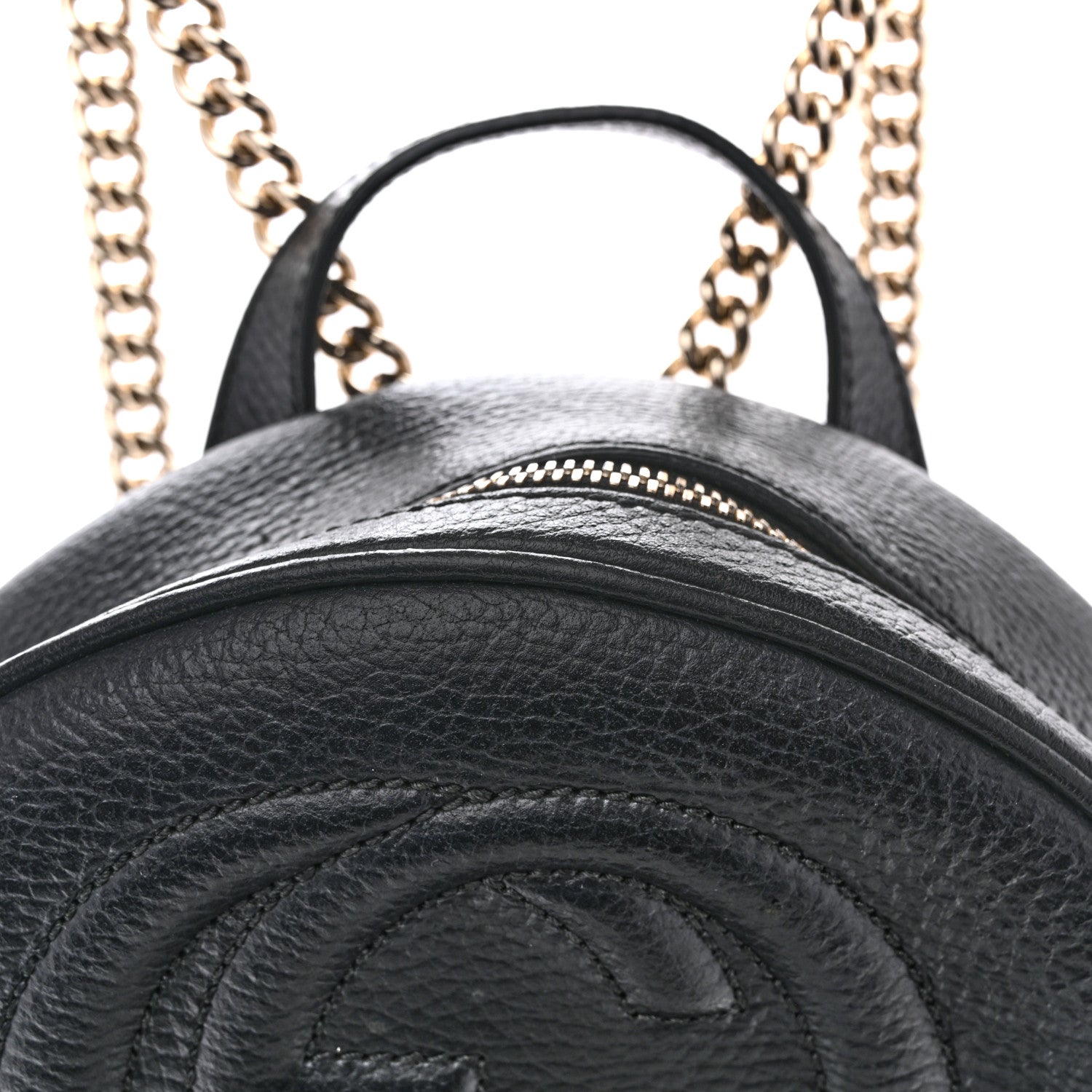 Gucci Pebbled Calfskin Soho Chain Backpack Black