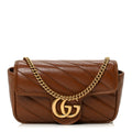 Gucci Azalea Calfskin Matelasse Diagonal Super Mini GG Marmont Shoulder Bag Cuir