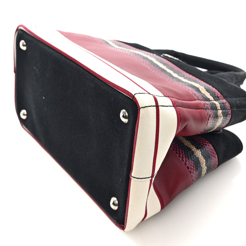 Prada Patch Righe Mix Tote Cerise