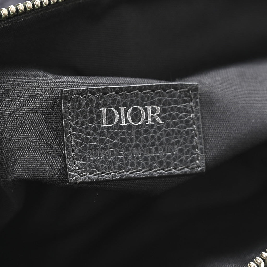 Christian Dior Oblique Mens Saddle Bag Black Blue