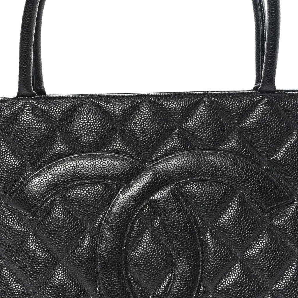 Chanel Caviar Quilted Medallion Tote Black