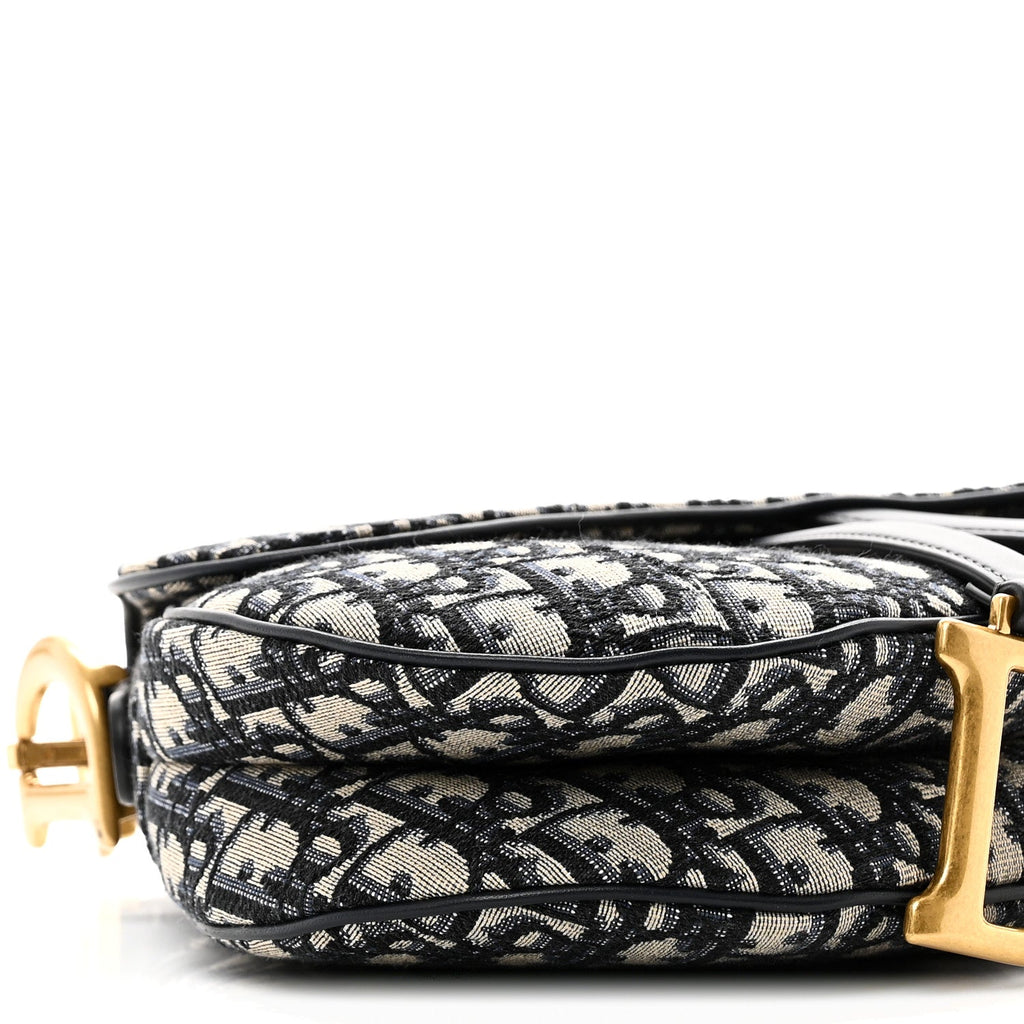 Christian Dior Oblique Saddle Bag Blue