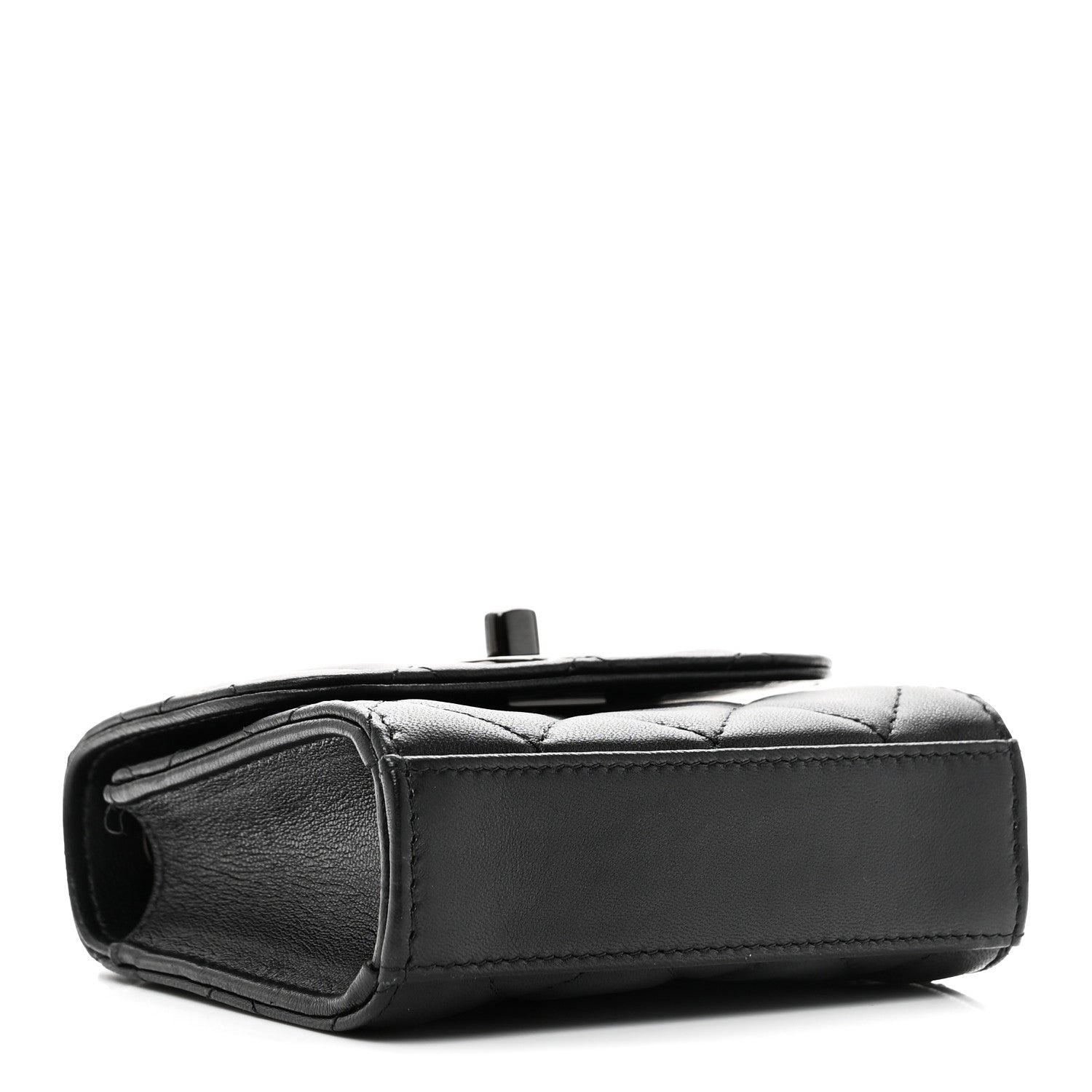 Chanel Lambskin Quilted Mini Trendy CC Clutch With Chain So Black
